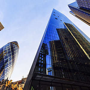 Low-angle view of buildings in London